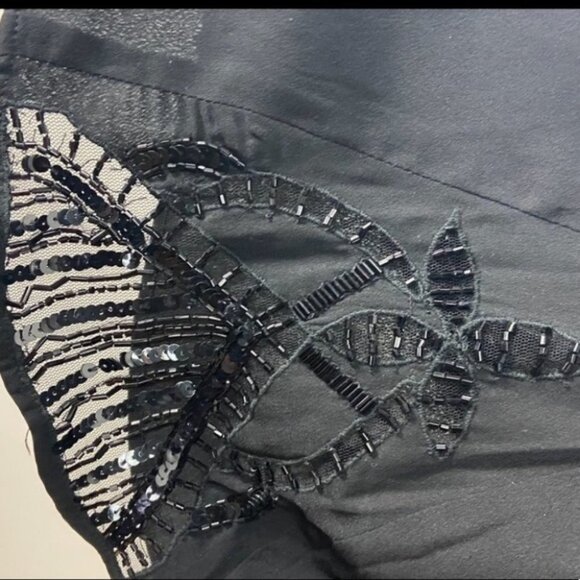 Revolve NBD Black Halter Dress Beaded Floral Size Medium Minimalist Capsule Boho - Picture 10 of 15